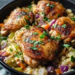 Crockpot Chicken Thighs with Cabbage & Cauliflower Rice
