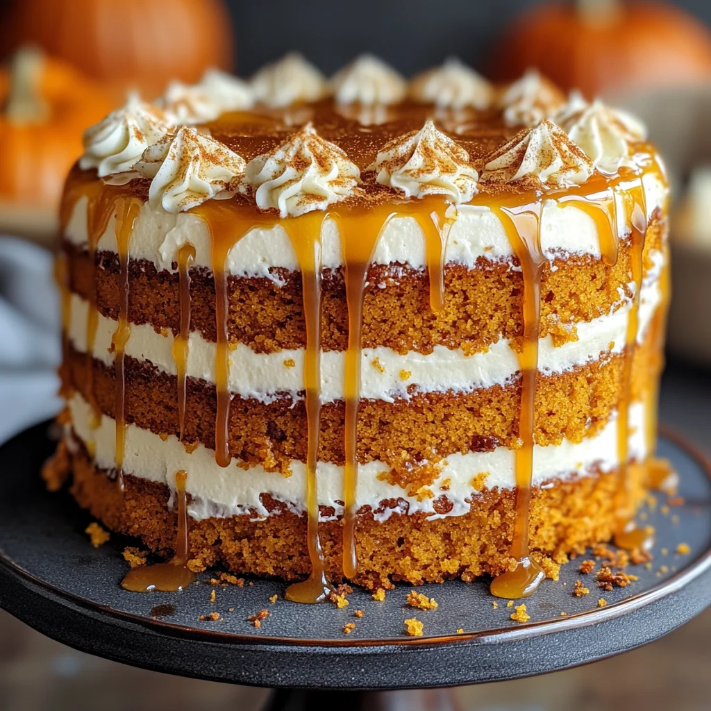 Salted Caramel Pumpkin Cake with Cream Cheese Frosting