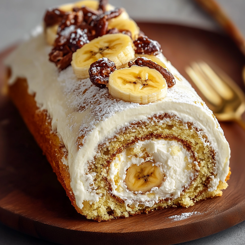 Banana Cake Cream Cheese Roll