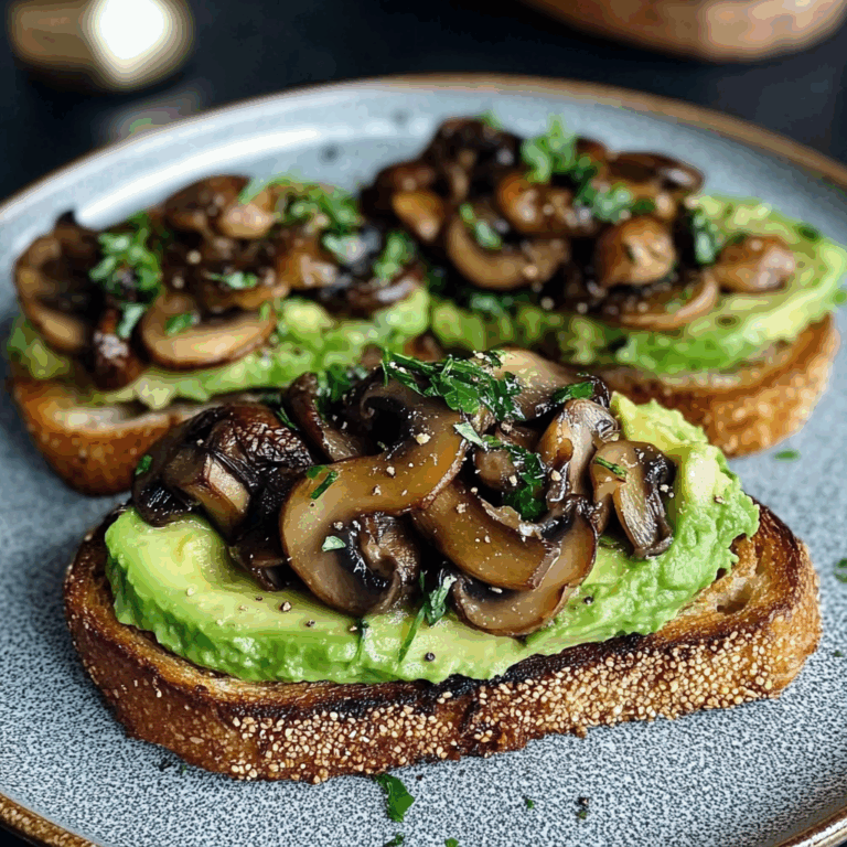 Avocado Mushroom Toast Creation
