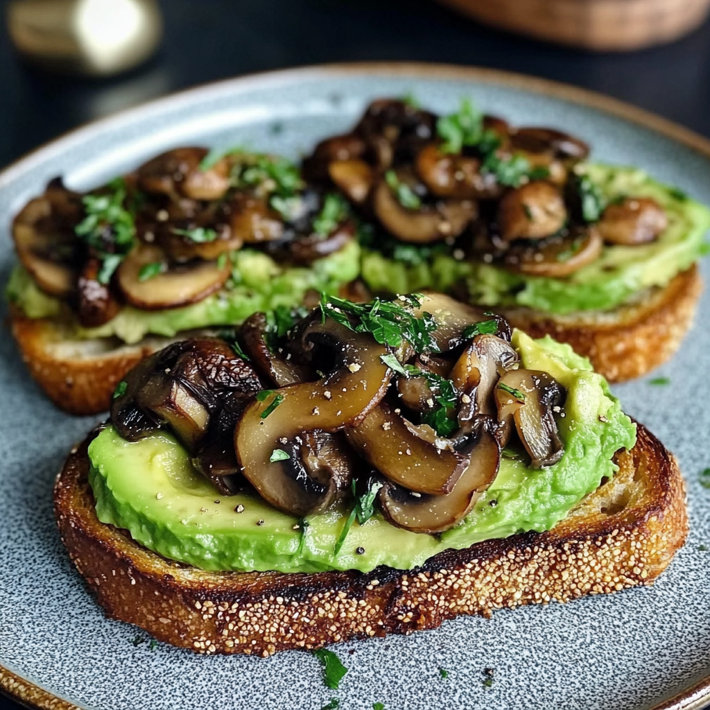 Avocado Mushroom Toast Creation