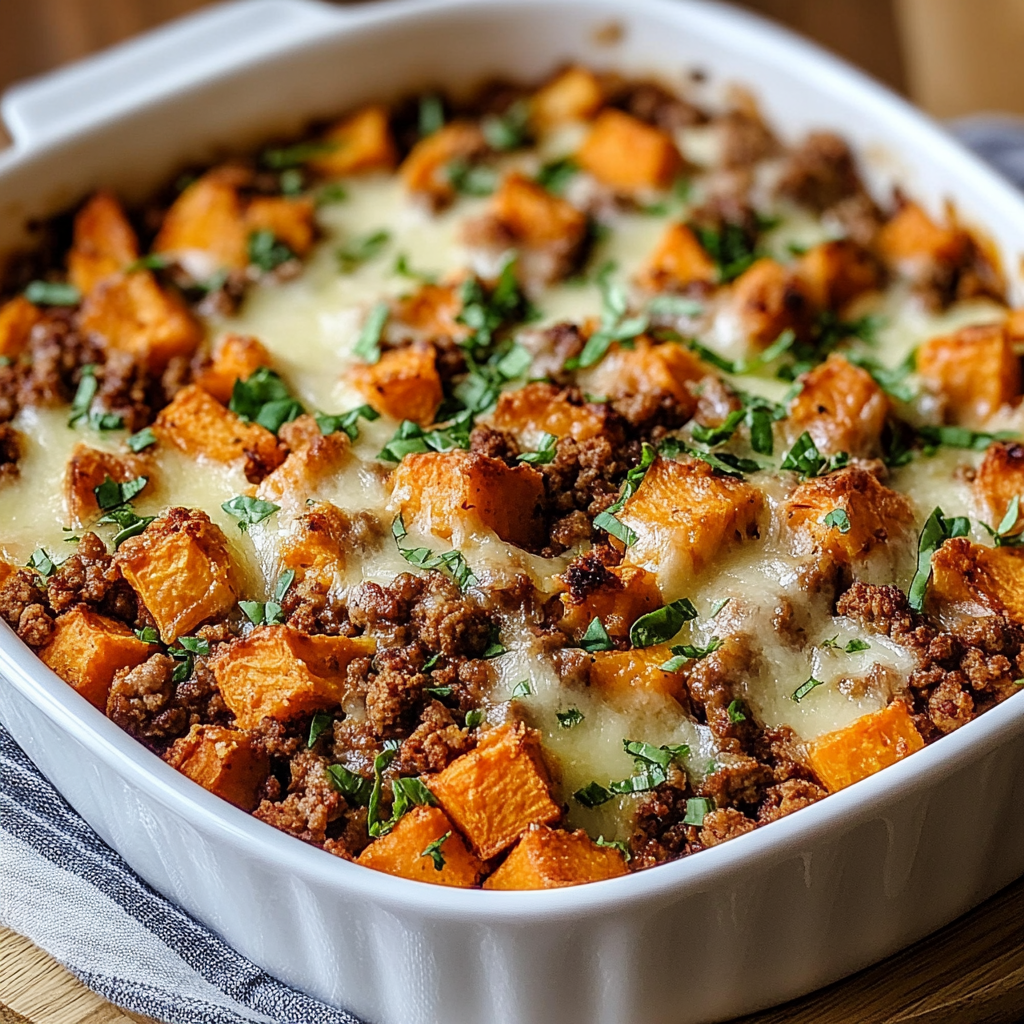 Ground Turkey Sweet Potato Bake
