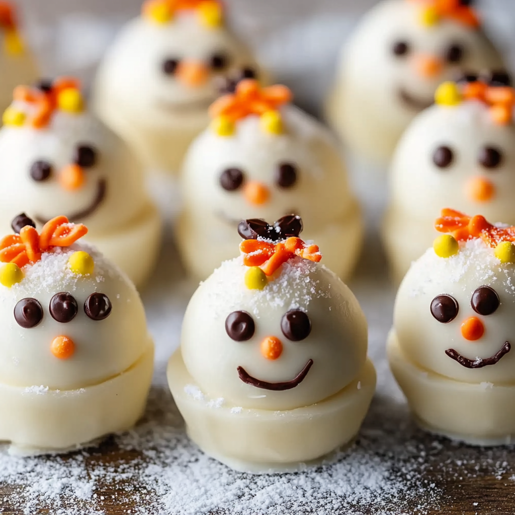 Cute Snowmen Truffles Recipe