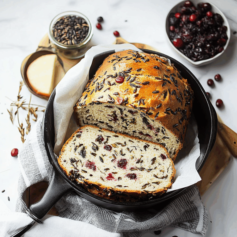 No-Knead Cranberry Wild Rice Bread