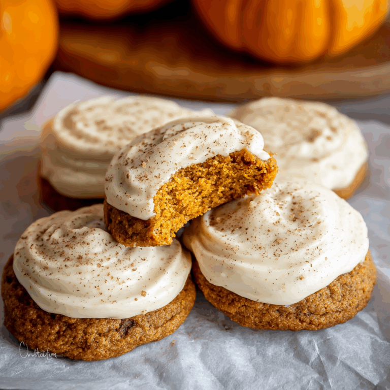 Pumpkin Cookies with Cream Cheese Frosting